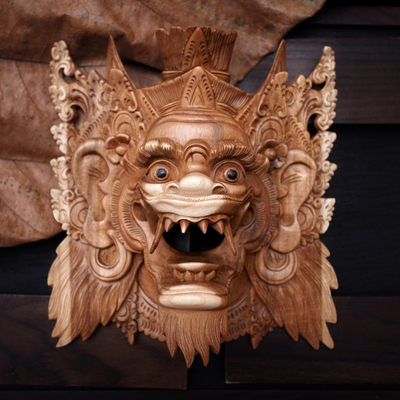 Wood mask, 'Suratma the Gatekeeper' - Balinese Cultural Mask
