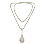 Pearl pendant necklace, 'Nature's Tear' - Cultured Pearl Pendant Necklace