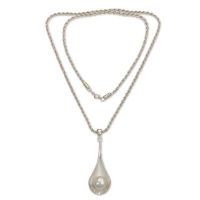 collar con colgante de perlas - collar con colgante de perlas cultivadas