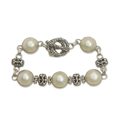 Gliederarmband aus kultivierten Mabe-Perlen - Gliederarmband aus kultivierten Mabe-Perlen