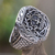Men's sterling silver signet ring, 'Cardinal' - Men's Sterling Silver Cross Signet Ring thumbail