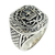 Men's sterling silver signet ring, 'Cardinal' - Men's Sterling Silver Cross Signet Ring (image 2a) thumbail