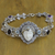 Multi-gemstone link bracelet, 'Noble Lady' - Multi-gemstone and Carved Bone Link Bracelet from Bali thumbail