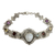 Multi-gemstone link bracelet, 'Noble Lady' - Multi-gemstone and Carved Bone Link Bracelet from Bali (image 2a) thumbail