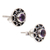 Amethyst stud earrings, 'Winter Halo' - Amethyst and Sterling Silver Stud Earrings from Bali (image 2c) thumbail