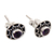 Amethyst stud earrings, 'Winter Halo' - Amethyst and Sterling Silver Stud Earrings from Bali (image 2d) thumbail