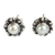 Pearl flower stud earrings, 'Moonlit Blossoms' - Sterling Silver and Pearl Flower Stud Earrings (image 2c) thumbail