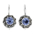Blue topaz drop earrings, 'Singaraja Sunflower Blue' - Balinese Blue Topaz Sunflower Drop Earrings