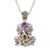 Amethyst and citrine pendant necklace, 'Rainforest Frog' - Amethyst and Citrine Frog Pendant Necklace from Bali thumbail