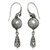 Cultured pearl dangle earrings, 'Summer Serenity' - Artisan Crafted Cultured Pearl Dangle Earrings