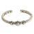 Cultured pearl cuff bracelet, 'Triple Crown in White' - Cultured Pearl Cuff Bracelet from Bali (image 2a) thumbail