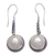 Cultured pearl dangle earrings, 'White Camellia' - Cultured Mabe Pearl Dangle Earrings from Bali thumbail