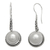 Cultured pearl dangle earrings, 'White Camellia' - Cultured Mabe Pearl Dangle Earrings from Bali (image 2b) thumbail