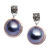 Cultured pearl dangle earrings, 'Morning Mist' - Sterling Silver and Cultured Blue Pearl Dangle Earrings thumbail