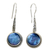 Cultured pearl dangle earrings, 'Blue Camellia' - Cultured Blue Pearl and Sterling Silver Dangle Earrings thumbail