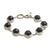 Onyx link bracelet, 'Midnight Queen' - Balinese Onyx and Sterling Silver Link Bracelet