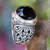 Onyx cocktail ring, 'Perfect Eclipse' - Onyx and Sterling Silver Cocktail Ring from Bali thumbail