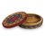 Beaded ate grass basket, 'Empress Treasure' - Fair Trade Multicolor Beaded Basket With Lid