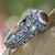 Garnet and gold accent cocktail ring, 'Crimson Treasure' - Garnet and Gold Accented Silver Cocktail Ring (image 2b) thumbail