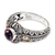 Amethyst and gold accent cocktail ring, 'Lavender Treasure' - Amethyst Gold Accented Silver Cocktail Ring from Bali (image 2a) thumbail