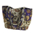 Cotton batik shoulder bag, 'Purple Kembang Kapas' - Artisan Crafted Purple Batik Shoulder Bag with Beading thumbail