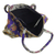 Bolso de hombro batik de algodón, 'Purple Kembang Kapas' - Bolso de hombro Batik morado artesanal con cuentas