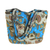 Cotton batik shoulder bag, 'Blue Kembang Kapas' - Handcrafted Cotton Batik Shoulder Bag in Blue Floral Pattern thumbail