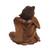 Wood statuette, 'Relaxing Buddha' - Balinese Hand-Carved Wood Buddha Statuette