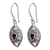 Garnet dangle earrings, 'Karma Shield' - Faceted Garnet and Sterling Silver Earrings from Bali thumbail