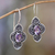 Amethyst dangle earrings, 'Purple Water Hyacinth' - Balinese Amethyst and Sterling Silver Dangle Earrings thumbail