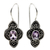 Amethyst dangle earrings, 'Purple Water Hyacinth' - Balinese Amethyst and Sterling Silver Dangle Earrings