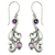 Amethyst dangle earrings, 'Vineyard Grapes' - Silver and Amethyst Dangle Earrings from Bali thumbail