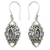 Amethyst dangle earrings, 'Royal Seal' - Sterling Silver and Amethyst Earrings from Bali (image 2a) thumbail