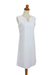 Cotton shift dress, 'Lily in White' - Handcrafted Solid White Cotton Sleeveless Shift Dress