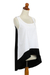 Blusa de algodón sin mangas - Camiseta de tirantes de mujer en algodón tejido blanco y negro