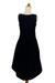 Sleeveless hi-low cotton sundress, 'Cempaka in Black' - Fair Trade Black Woven Cotton Sleeveless Sundress (image 2e) thumbail