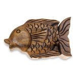 Wood puzzle box, 'Pacific Fish' - Hand Carved Wood Fish Puzzle Box from Bali