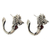 Garnet half-hoop earrings, 'Dragon's Heart' - Dragon Half-Hoop Sterling Silver Earrings with Garnets