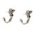 Garnet half-hoop earrings, 'Dragon's Heart' - Dragon Half-Hoop Sterling Silver Earrings with Garnets