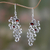 Garnet dangle earrings, 'Trailing Vines' - Hand Crafted Garnet and Sterling Silver Dangle Earrings