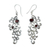 Garnet dangle earrings, 'Trailing Vines' - Hand Crafted Garnet and Sterling Silver Dangle Earrings (image 2a) thumbail