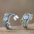 Blue topaz and peridot half-hoop earrings, 'Spring Melody' - Blue Topaz and Peridot Sterling Silver Half-hoop Earrings (image 2) thumbail