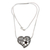 Garnet heart pendant necklace, 'Blooming Heart' - Sterling Silver Heart Pendant Necklace with Garnet thumbail