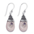 Rose quartz dangle earrings, 'Mount Bromo Dawn' - Rose Quartz and Amethyst Sterling Silver Dangle Earrings (image 2a) thumbail