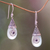 Chalcedony dangle earrings, 'Mount Bromo Mist' - Chalcedony and Amethyst Sterling Silver Dangle Earrings thumbail