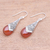 Chalcedony dangle earrings, 'Puncak Jaya in Red' - Wine-Red Chalcedony and Sterling Silver Dangle Earrings (image 2c) thumbail