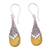 Chalcedony dangle earrings, 'Puncak Jaya in Yellow' - Balinese Sterling Silver and Yellow Chalcedony Earrings (image 2a) thumbail