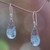 Chalcedony and blue topaz dangle earrings, 'Kintamani Plateau' - Blue Chalcedony and Blue Topaz Silver Earrings from Bali thumbail