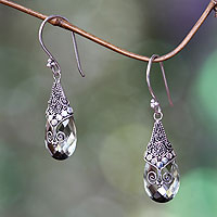 Featured review for Prasiolite dangle earrings, Drop of Nature