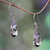 Prasiolite dangle earrings, 'Drop of Nature' - Balinese Style Prasiolite and Silver Dangle Earrings thumbail